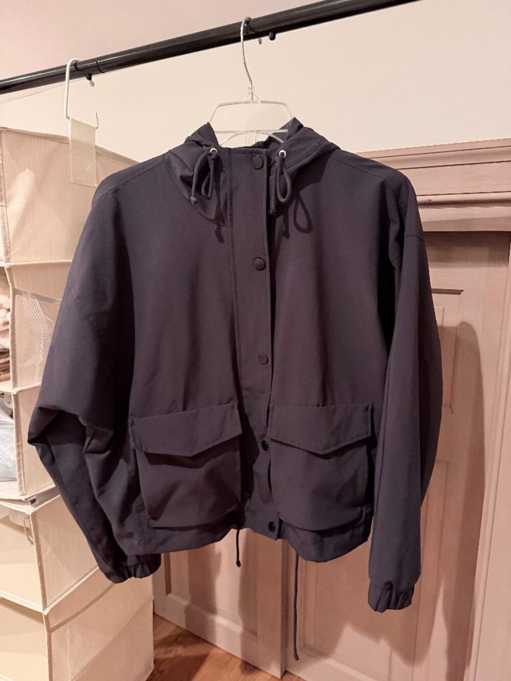 Abercrombie & Fitch Black Water Resistant Hooded Utility Jacket S
